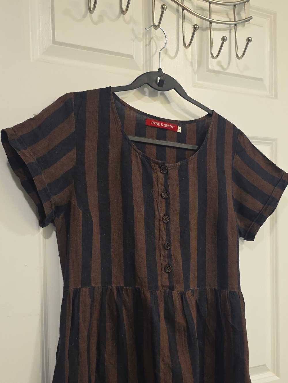 Pyne & Smith No. 10 Button Up Linen Dress, Size Large. - Picture 4 of 6
